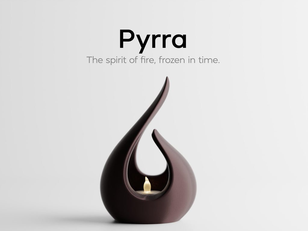 Pyrra Tealight Holder, Modern Flame Sculpture, LED Candle Holder, Contemporary Home Decor