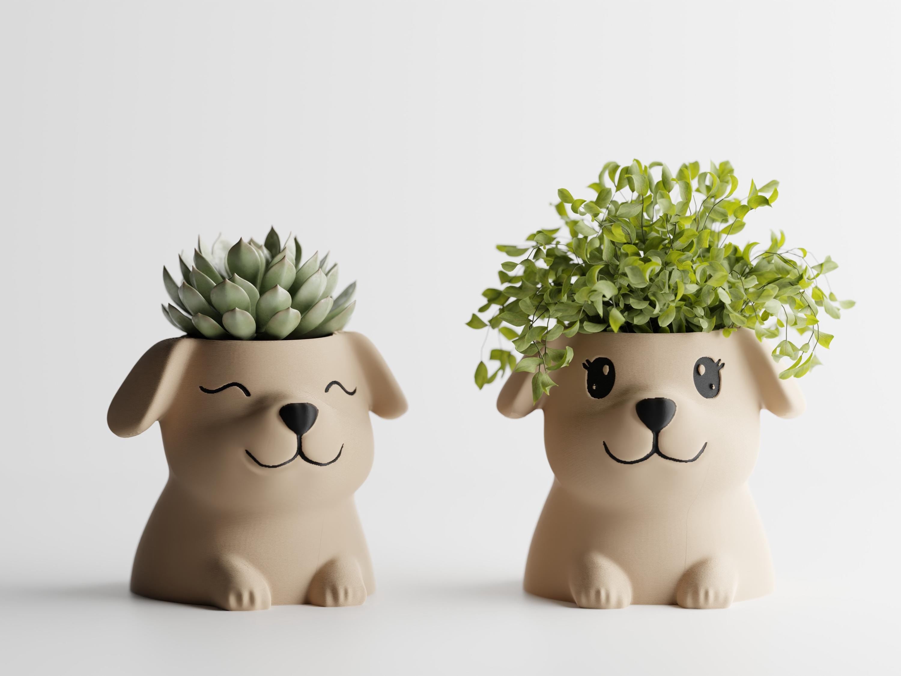 Puppy Planter – Succulent Pot, Gift for Dog Lovers, Desk Decor, Indoor Planter