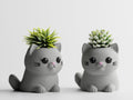 Cat Planter – 3D Printed Desk Succulent Pot, Cat Lover Gift
