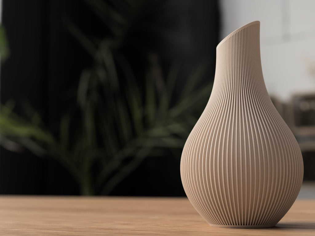 Shizu Japandi Ribbed Vase, Modern Scandinavian Minimalist Decor