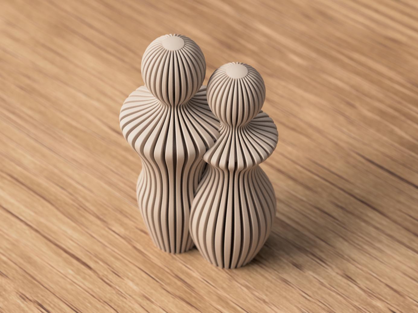 Minimalist Couple Statue – Modern Abstract Lovers Sculpture – Japandi Home Decor – Wedding / Anniversary Present