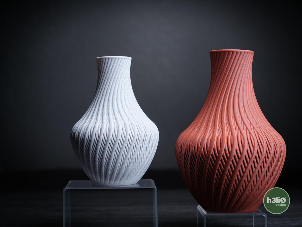 Spiral Vase, Minimalist Woven Texture Flower Vase, 3D Printed Vase