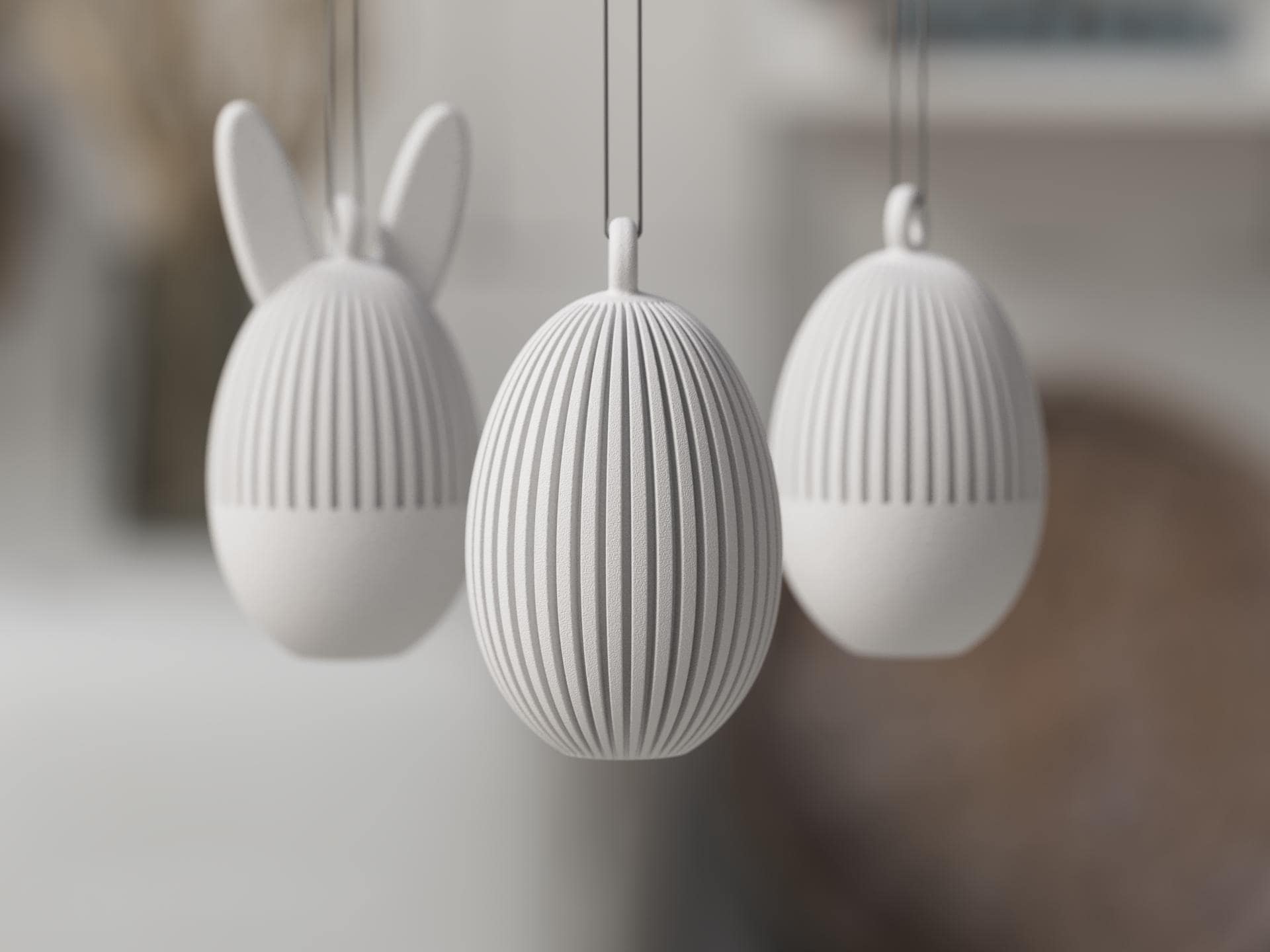 Easter Egg Ornament | Modern Minimal Spring Decor | with or without Bunny Ears