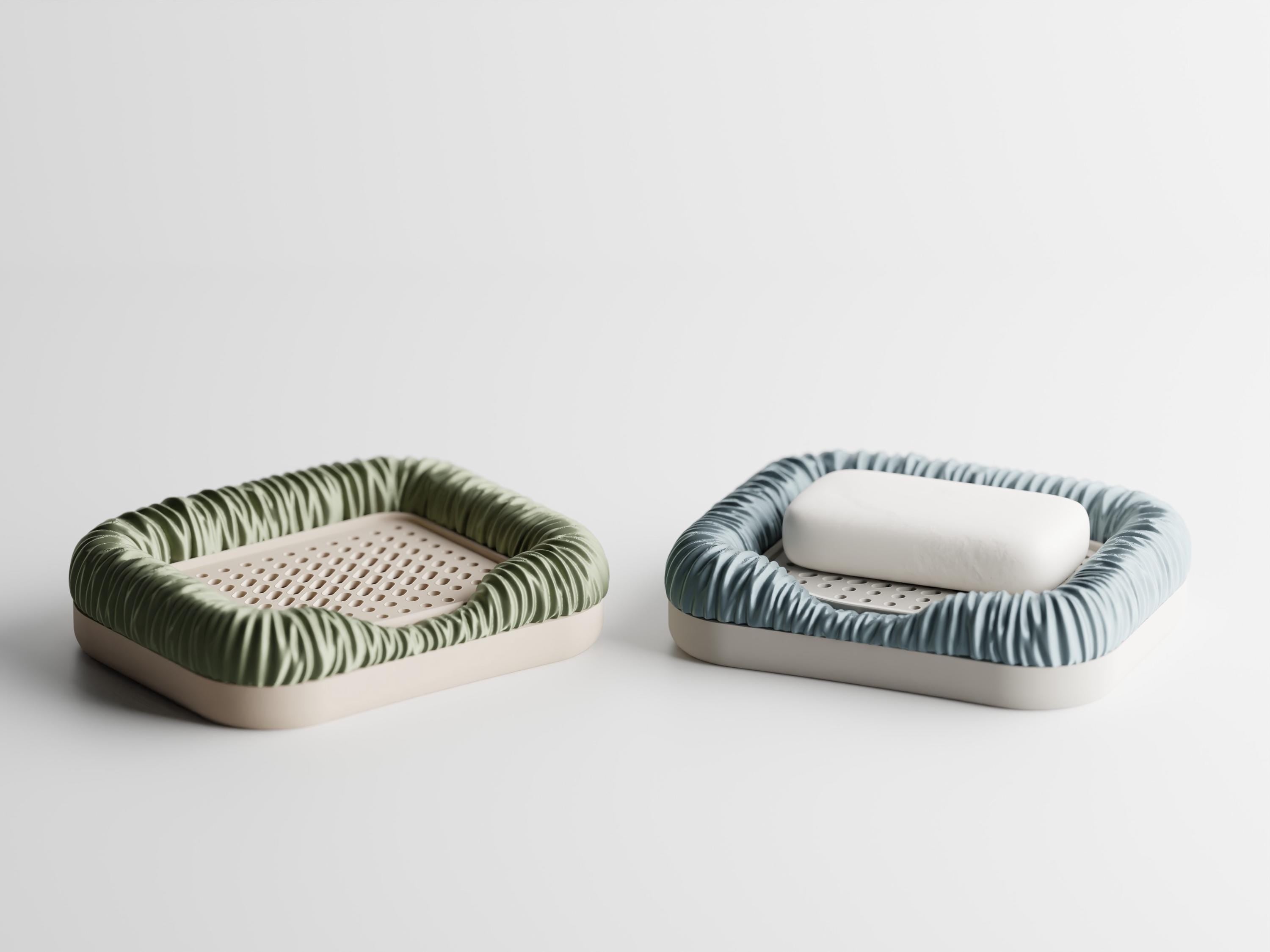 Modern Soap Dish, Sculpted Fold Soap Tray, Wavy Drainage Holder, Organic Style Bathroom Accessory