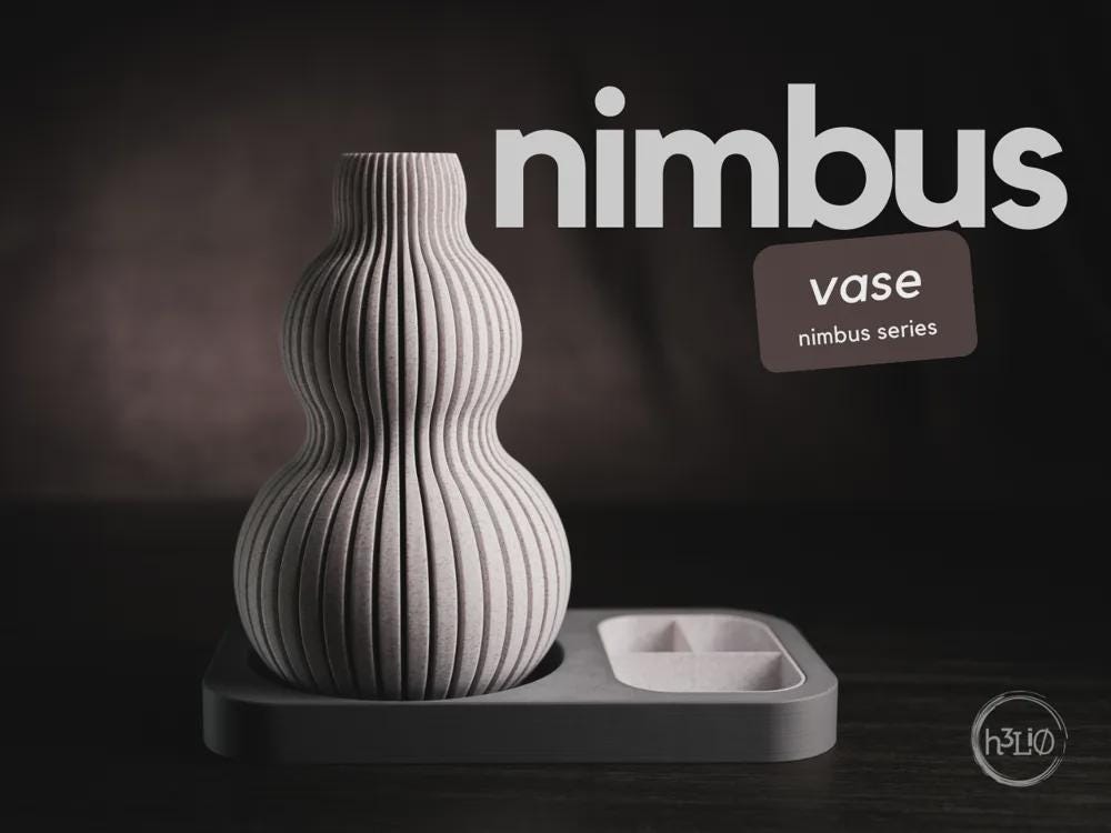 Nimbus Vase, 3D Printed Decor, Minimalist Home Accent, Japandi Style ,Statement Gift