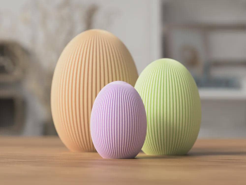 Japandi Ribbed Easter Egg – Modern Scandinavian Bunny Decor