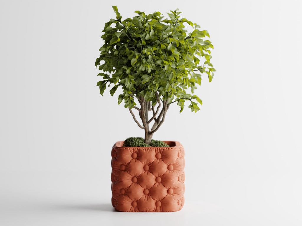 Chesterfield Style Tufted Button Planter, 3D Printed Quilted Succulent Pot