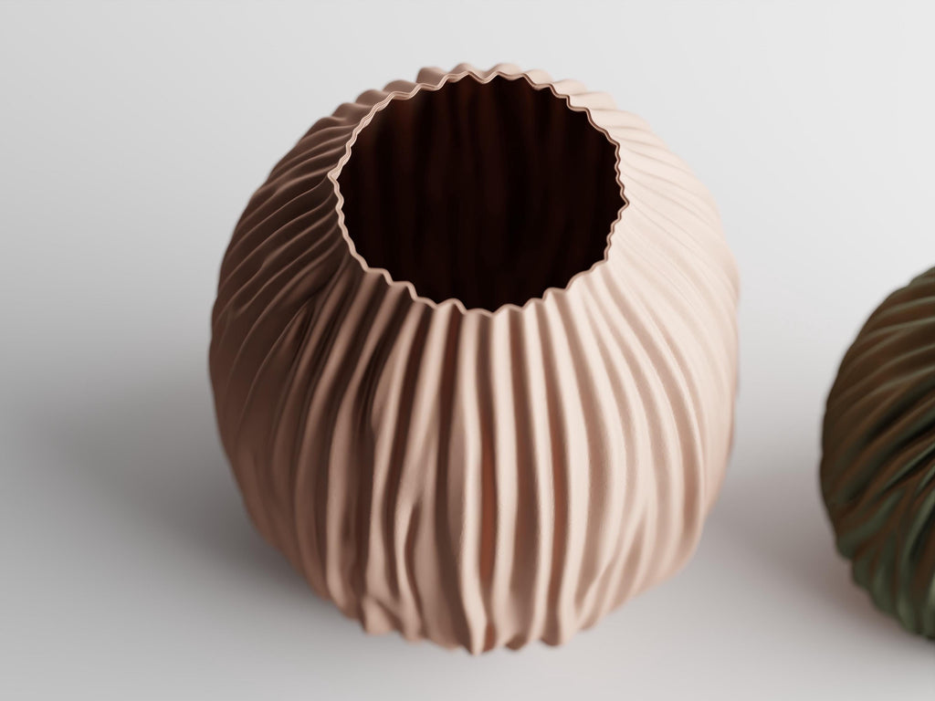 Ondula Ripple Vase | Organic Textured 3D Printed Vessel | Dried Flower Vase