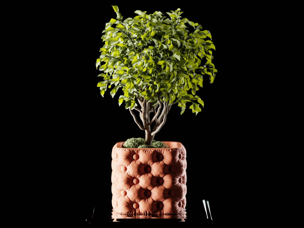 Chesterfield Style Tufted Button Planter, 3D Printed Quilted Succulent Pot