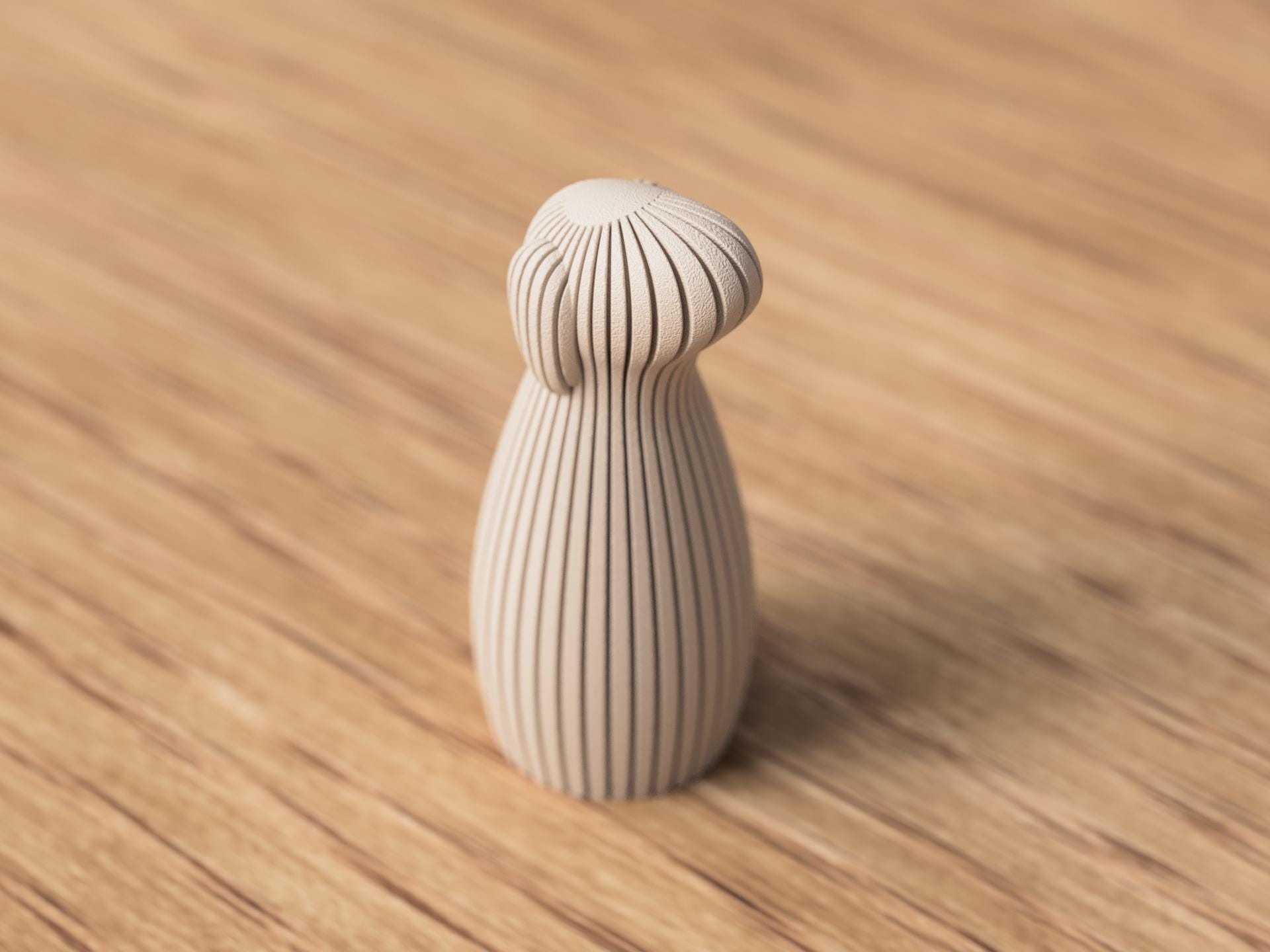Ribbed Family Sculpture: Modern Minimalist Statue