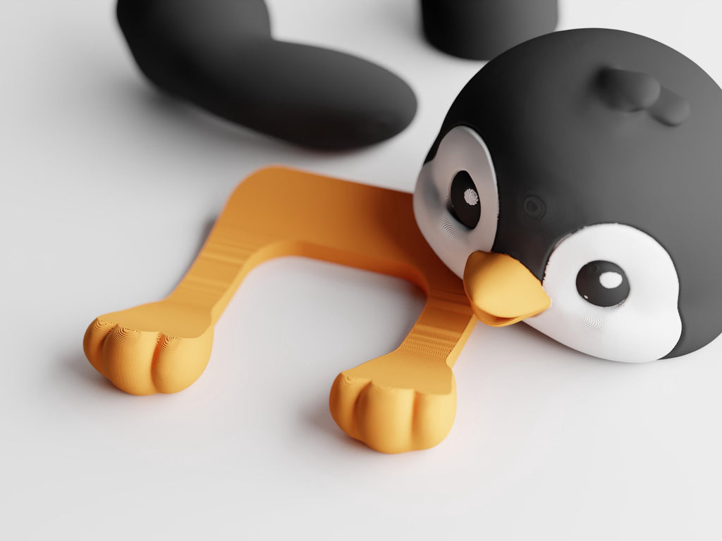 3D Printed Penguin Toilet Paper Holder, Modern Bathroom Accessory, Playful Home Decor
