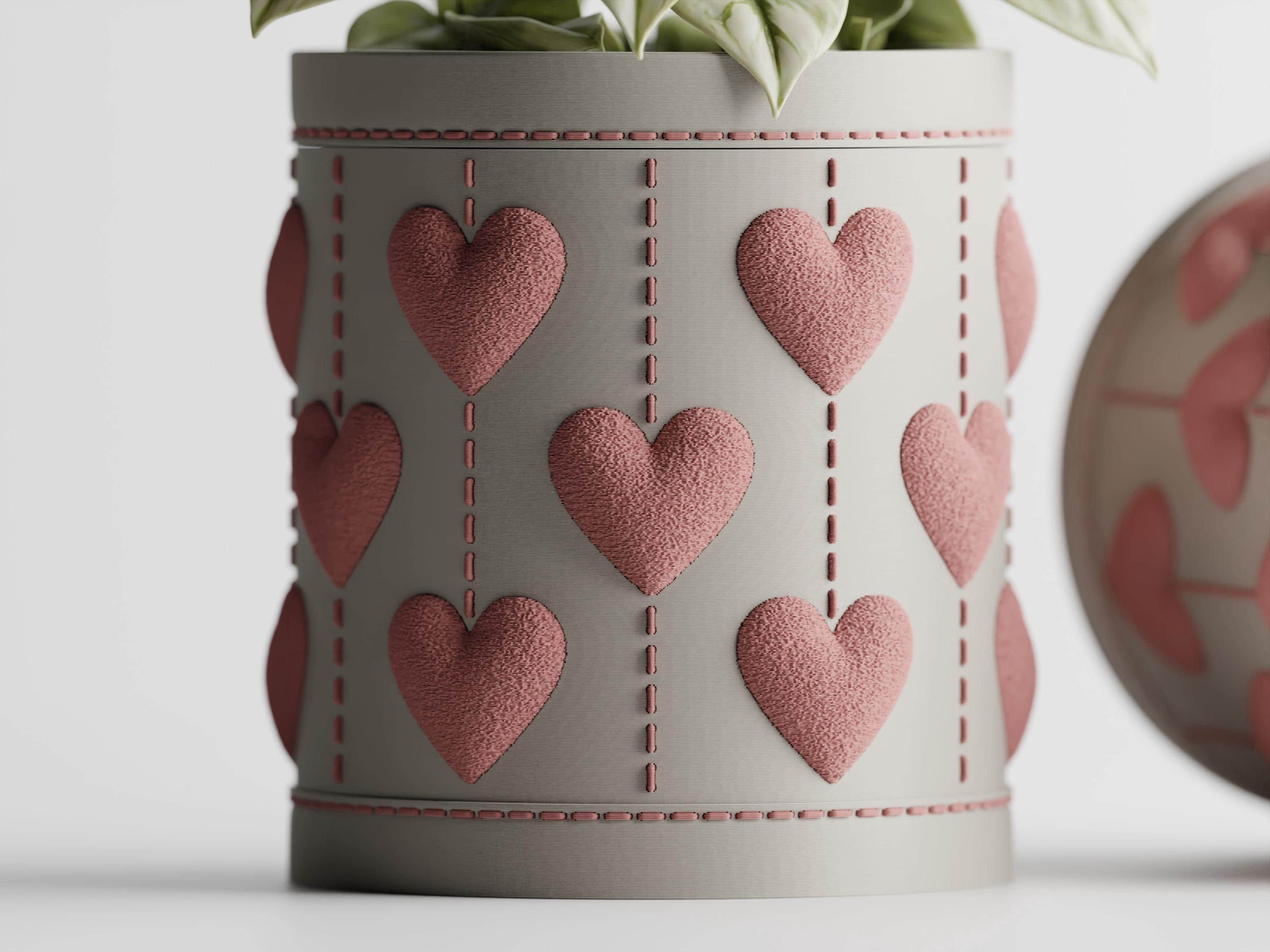 Heart Planter & Storage Box with Dual Lids | Modular Succulent Planter | Jewellery Container | Valentine Gift