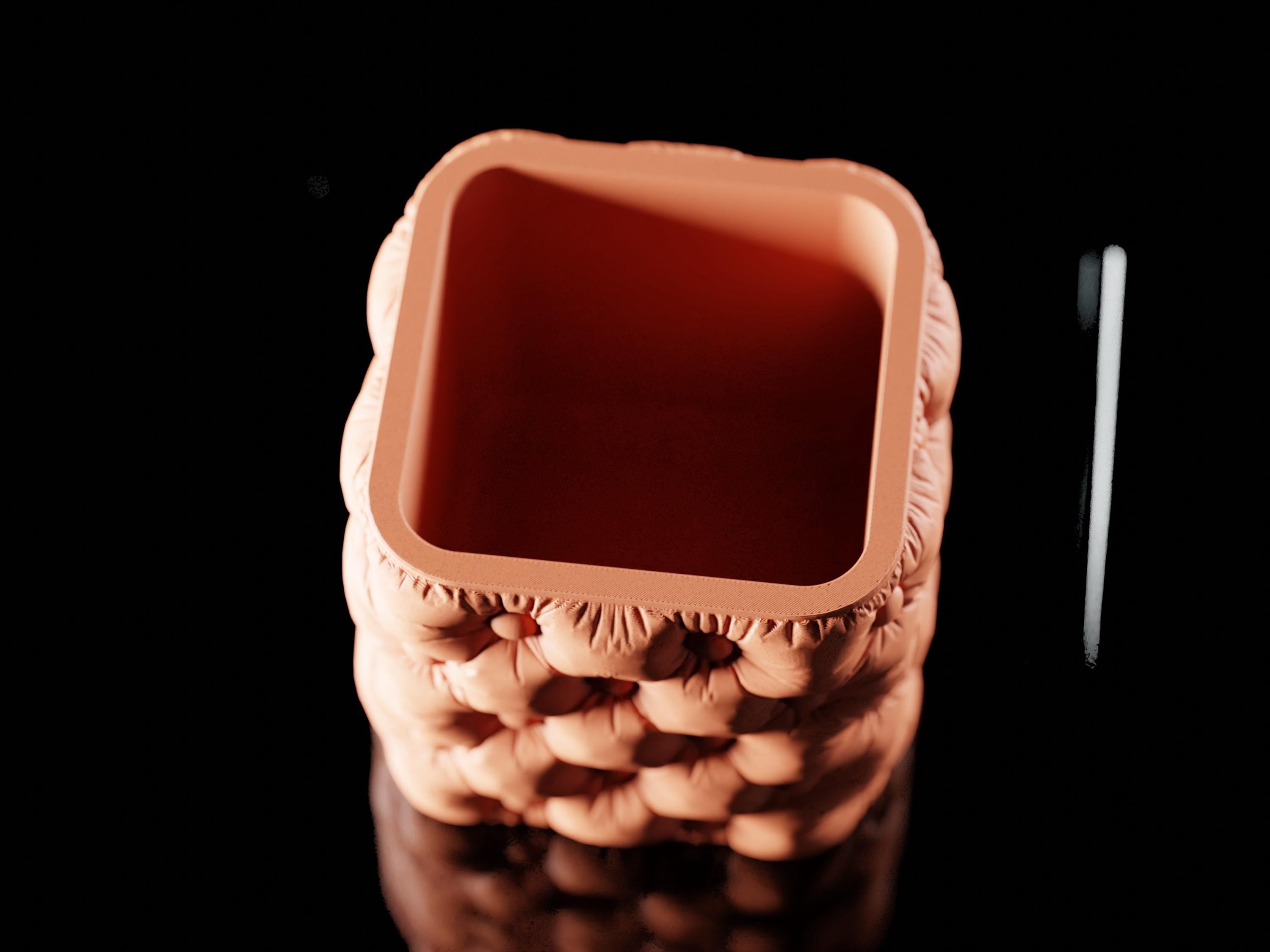Chesterfield Style Tufted Button Planter, 3D Printed Quilted Succulent Pot