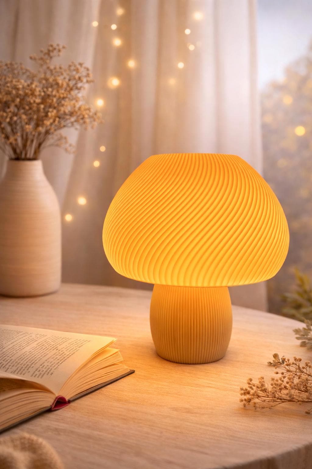 Mushroom Lamp – Modern Table Lamp for Cozy Home Decor, 3D Printed Night Light