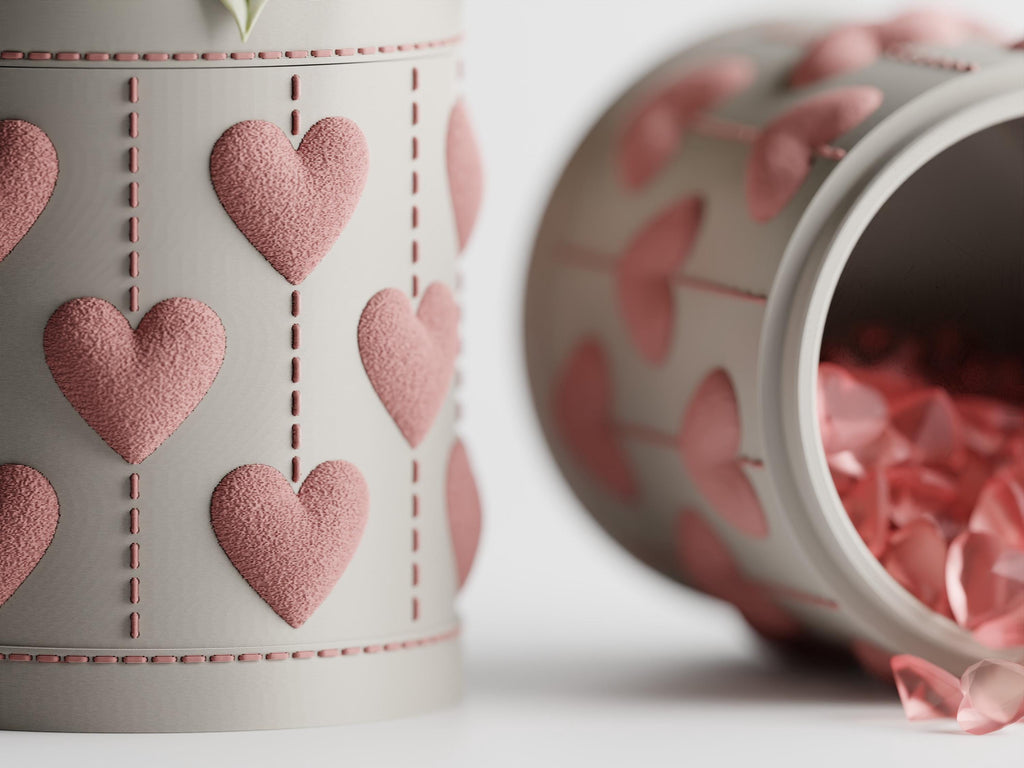 Heart Planter & Storage Box with Dual Lids | Modular Succulent Planter | Jewellery Container | Valentine Gift