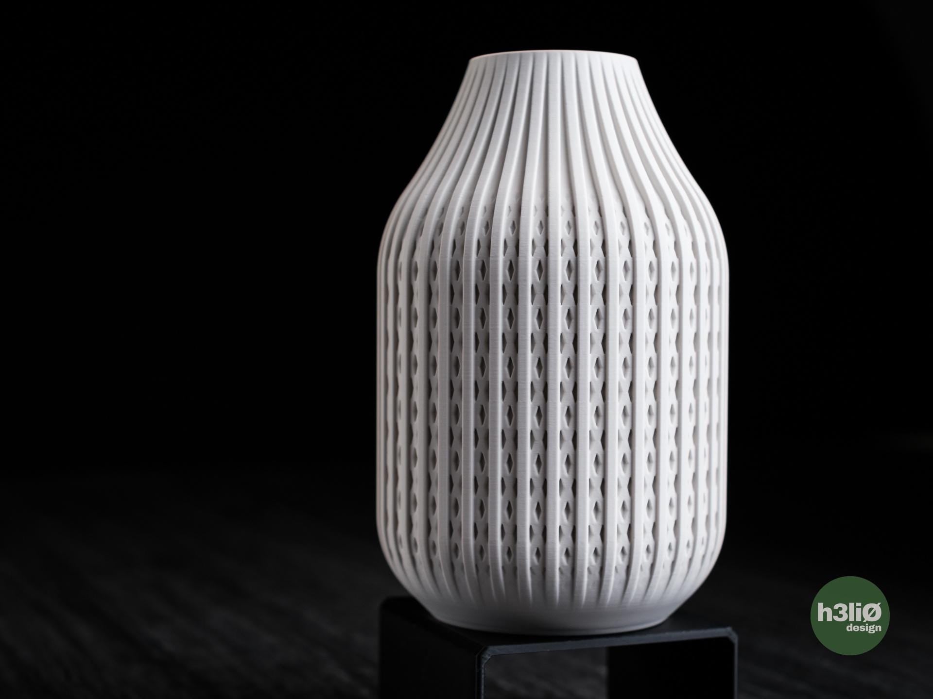 Porto Vase, Ribbed Geometric Architectural Decor, 3D Printed Matte Flower Vase