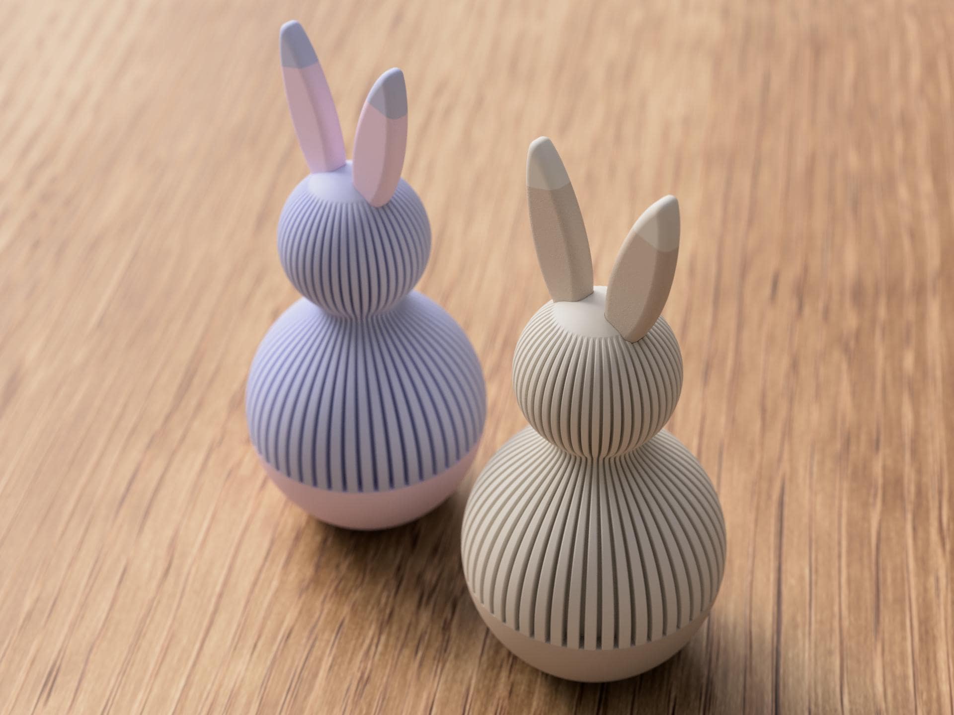 Japandi Ribbed Easter Egg – Modern Scandinavian Bunny Decor