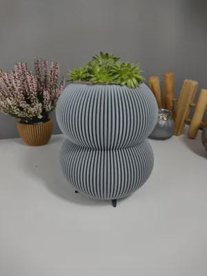 3D Printed Ribbed Planter With Legs, Bubble Succulent Pot, Modern Minimalist Flower Pot, Scandinavian Indoor Plant Pot, Boho Shelf Decor