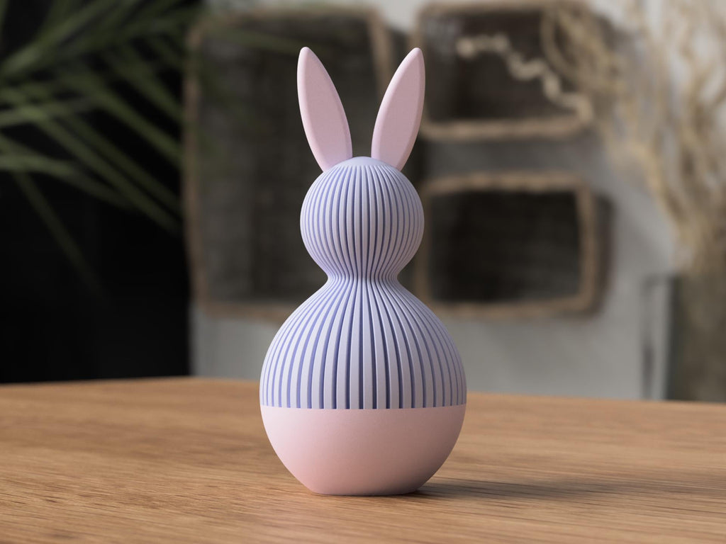 Japandi Ribbed Easter Egg – Modern Scandinavian Bunny Decor