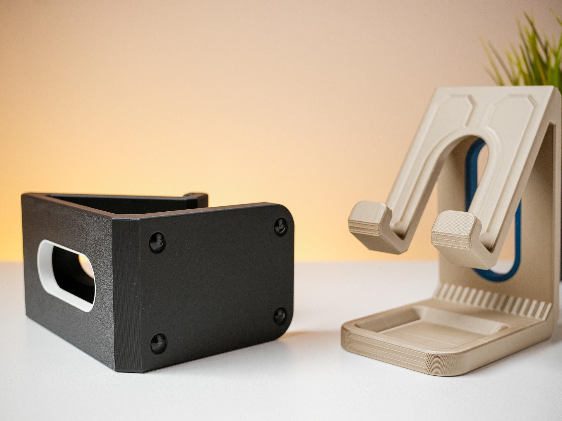 Modern Phone Stand with Storage –  Minimalist Smartphone Holder, Charging Dock, Office & Home Gift