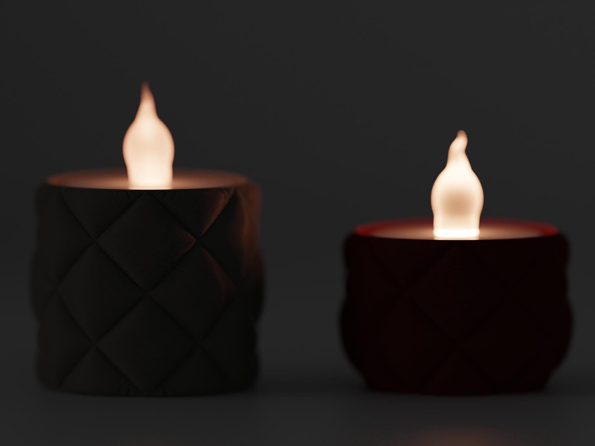 Quilted LED Tea light Holder | Modern Candle Decor | 3D Printed | Minimalist Home Accent