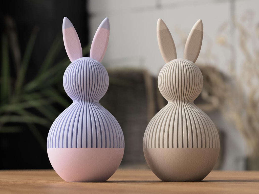 Japandi Ribbed Easter Egg – Modern Scandinavian Bunny Decor