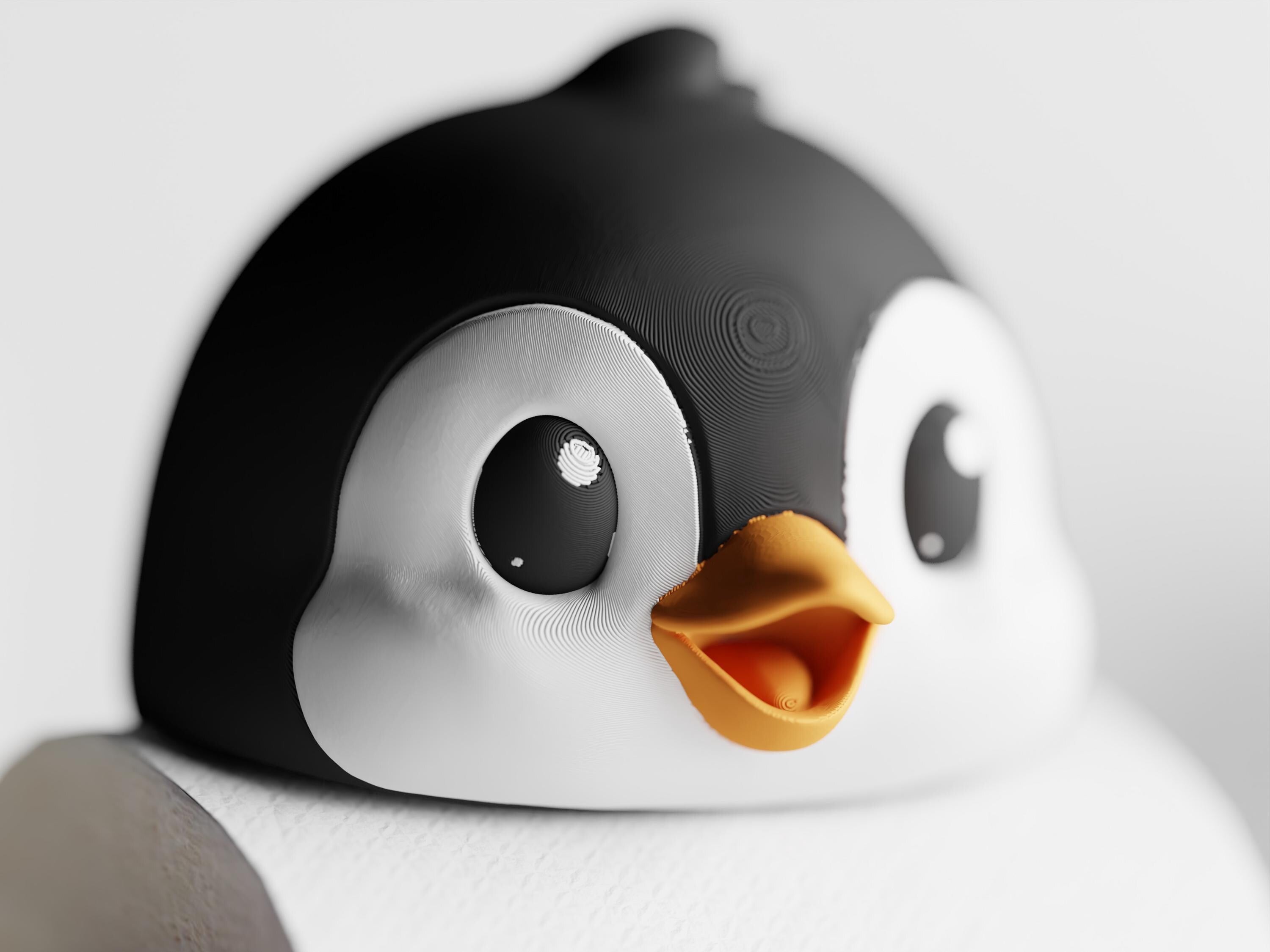 3D Printed Penguin Toilet Paper Holder, Modern Bathroom Accessory, Playful Home Decor
