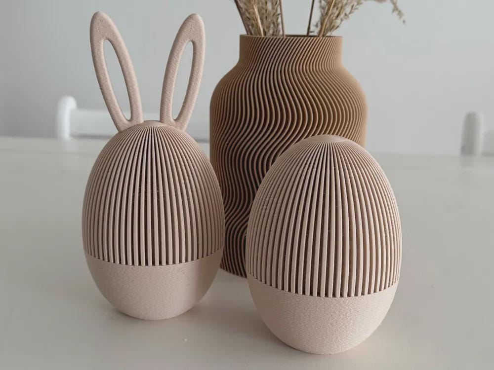 Easter Eggs Container, Bunny Ear Storage Box, Minimalist Egg Holder, 3D Printed Easter Gift