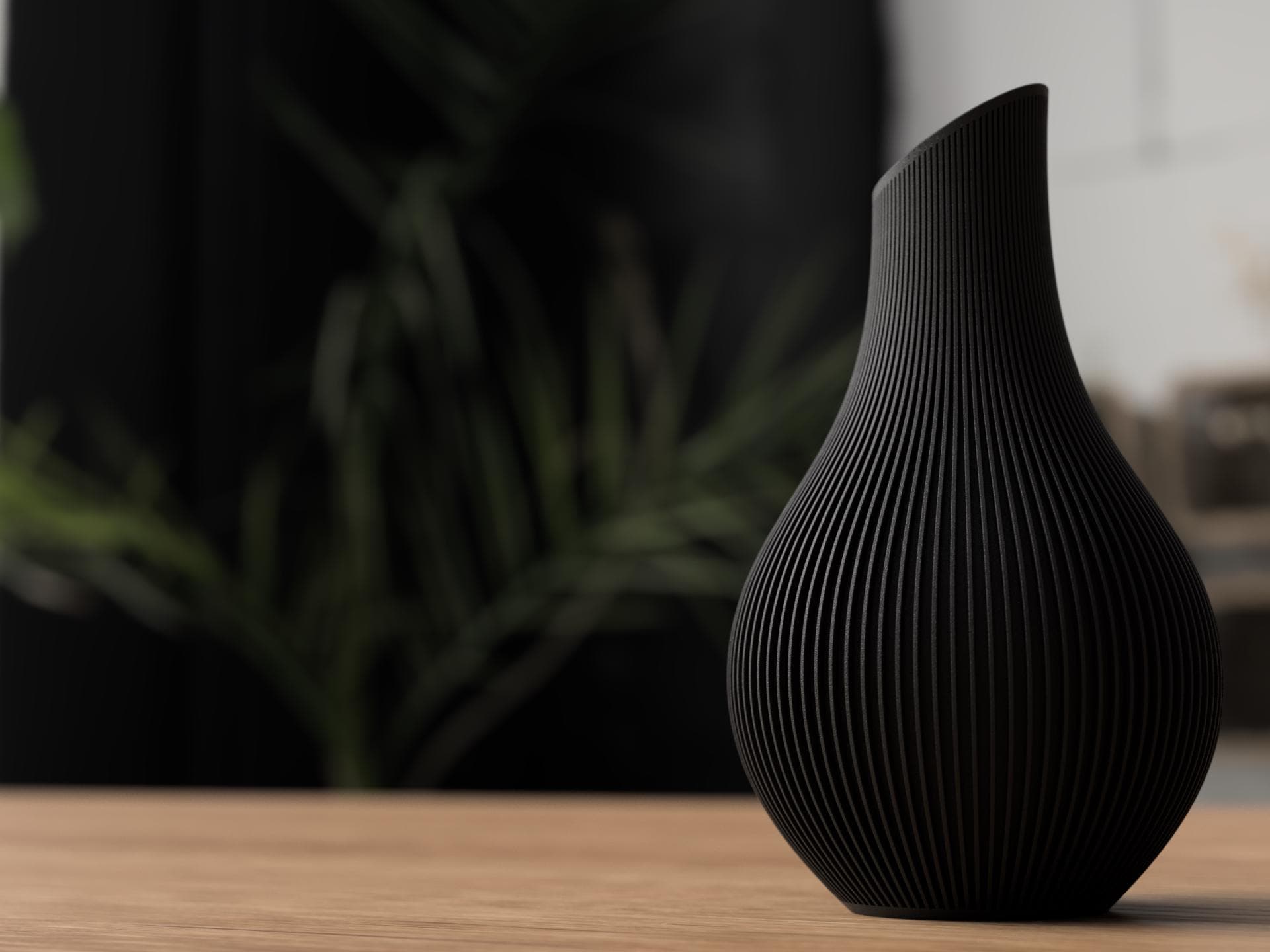 Shizu Japandi Ribbed Vase, Modern Scandinavian Minimalist Decor