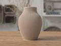 Tayo Ribbed Japandi Vase, Textured Nordic Decor, 3D Printed Minimalist Vessel (Dried Flowers)