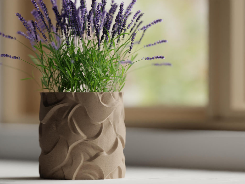 Textured Planter Pot | Modern Plant Pot | 3D Printed Home Decor Gift