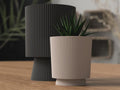Japandi Ribbed Planter with Drip Tray – 3D Printed Minimalist Decor