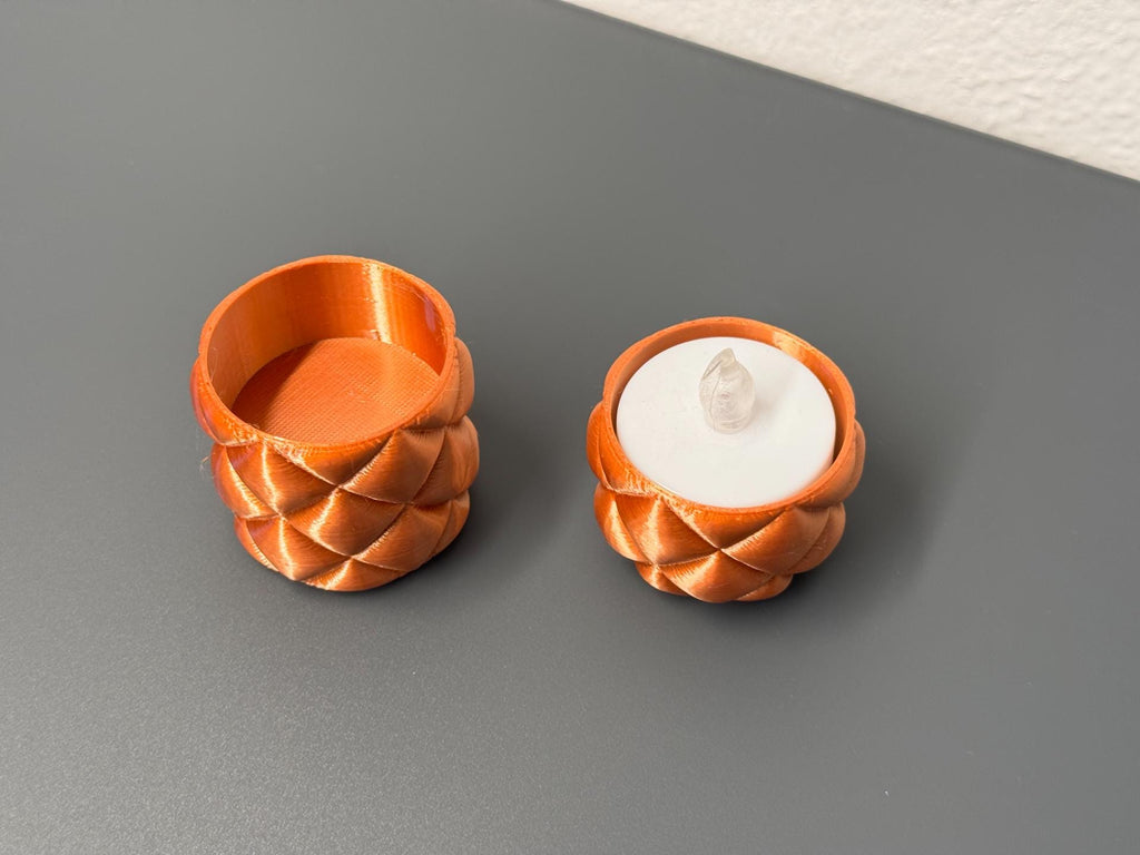Quilted LED Tea light Holder | Modern Candle Decor | 3D Printed | Minimalist Home Accent