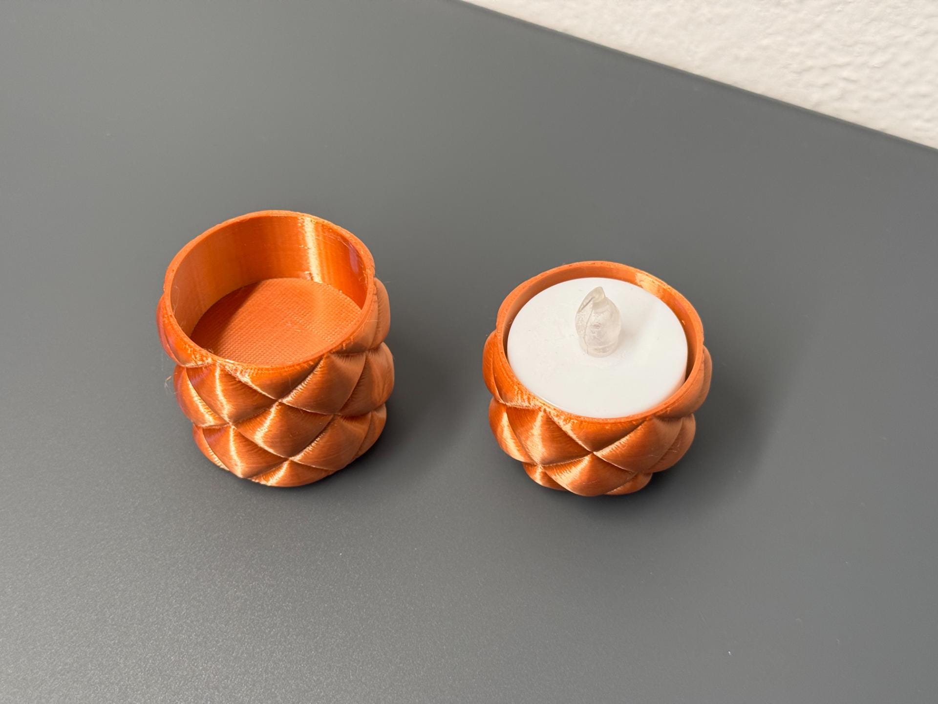 Quilted LED Tea light Holder | Modern Candle Decor | 3D Printed | Minimalist Home Accent