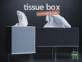 Modern Tissue Holder, Ribbed Kleenex Organizer, Minimalist Bathroom Accessory, Square & Rectangle Design