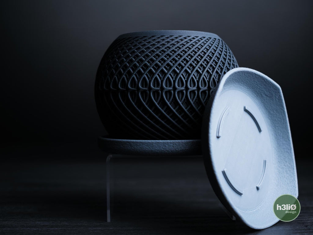 Kinetic Geometric Planter with Drip Tray, 3D Printed Modern Home Decor