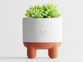 Melo Smiley Face Plant Pot with Legs | Two-Part Mix & Match Design