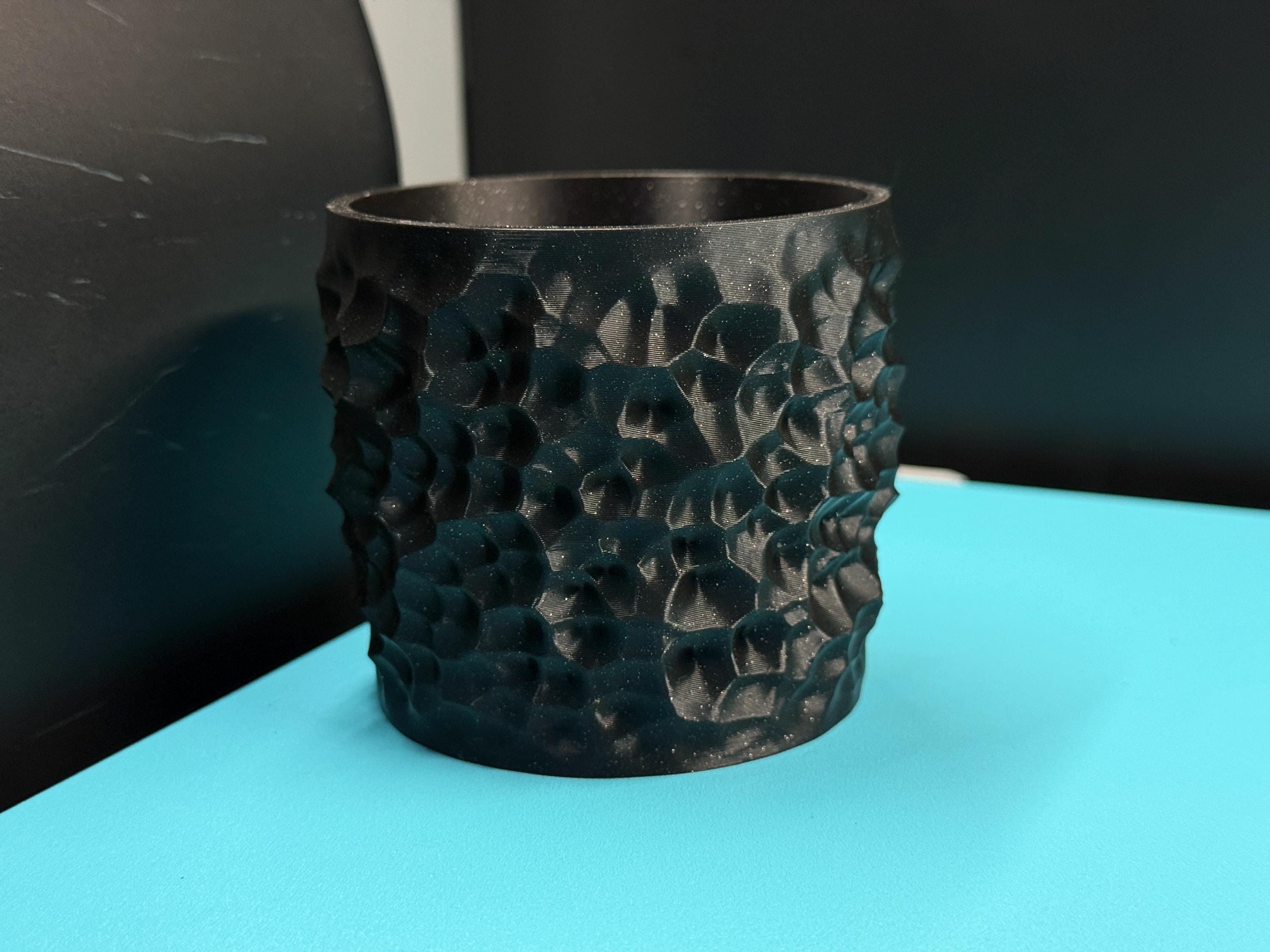 Cratera Textured Planter Pot, Stone Effect 3D Printed Plant Pot, Indoor Decorative Houseplant