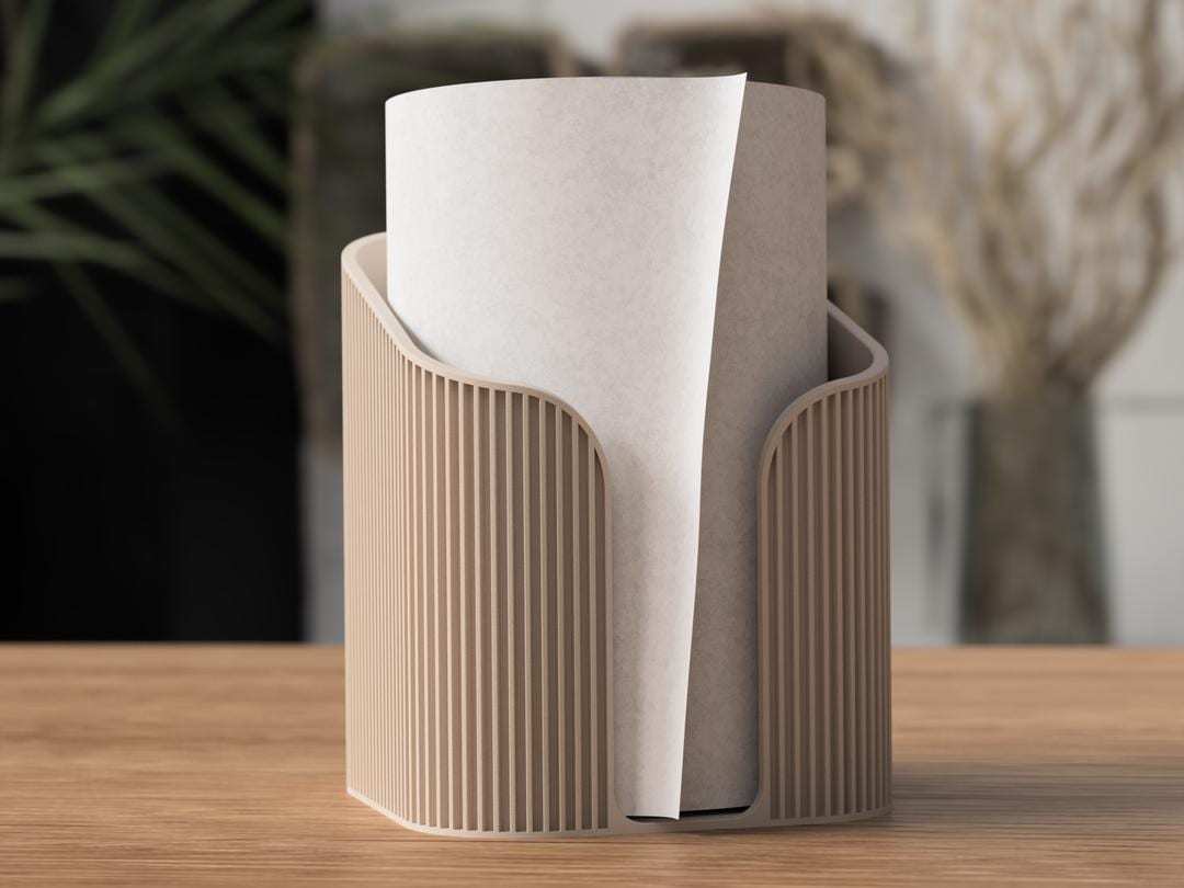 Japandi Ribbed Napkin Holder | Modern Minimalist Table Decor | 3D Printed Scandinavian Style