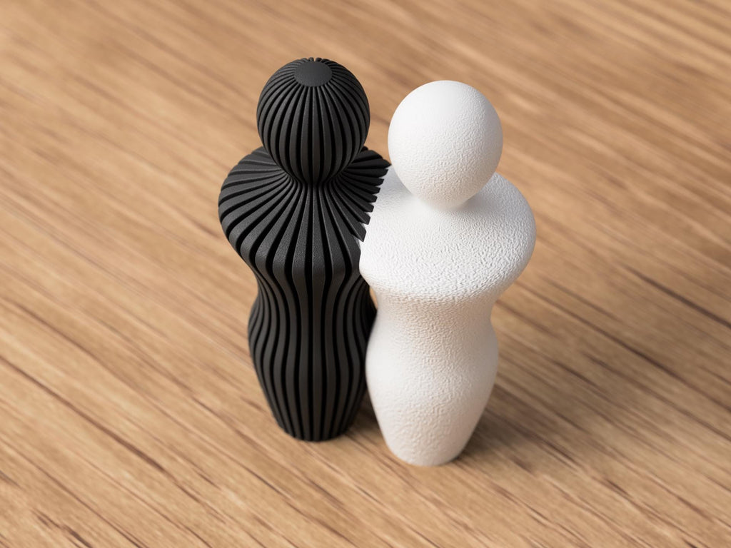 Minimalist Couple Statue – Modern Abstract Lovers Sculpture – Japandi Home Decor – Wedding / Anniversary Present