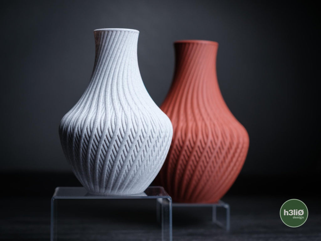 Spiral Vase, Minimalist Woven Texture Flower Vase, 3D Printed Vase