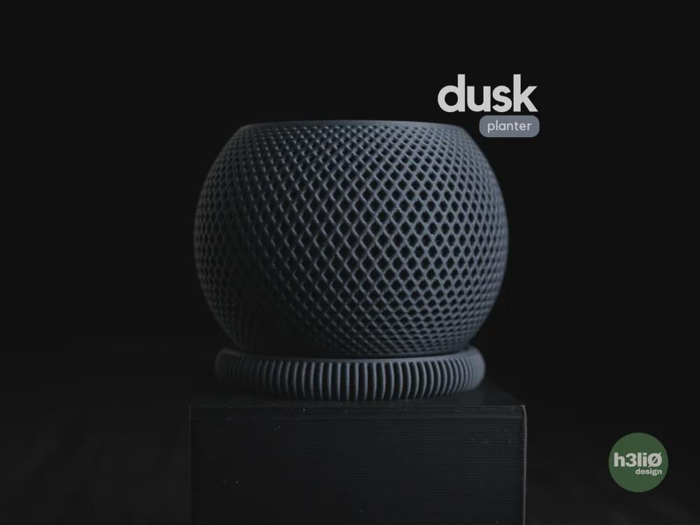 Dusk Geometric Planter with Drip Tray | 3D Printed Indoor Succulent Pot