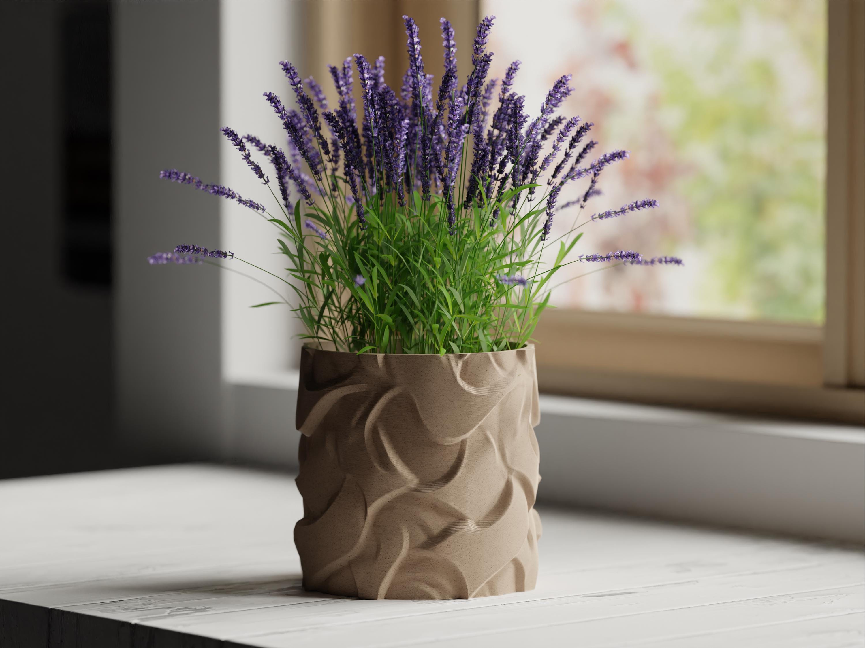 Textured Planter Pot | Modern Plant Pot | 3D Printed Home Decor Gift