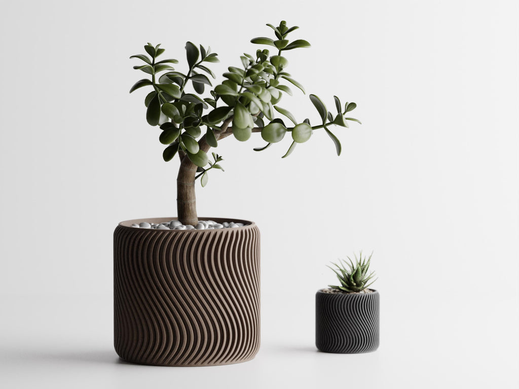 Planter with Wave Texture | Minimalist Indoor Planter | Succulent Pot | Home Decor Gift