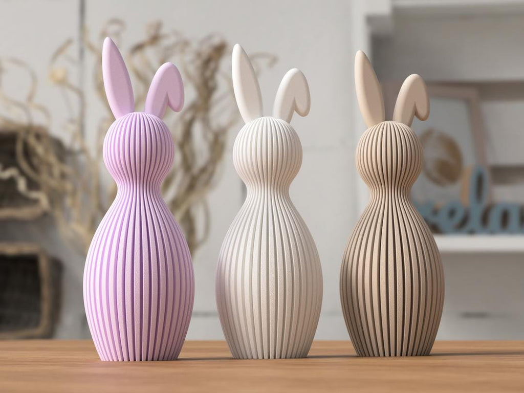 Modern Easter Bunny Decor | Ribbed Bunny with Folded or Straight Ears | Scandinavian Spring Decoration