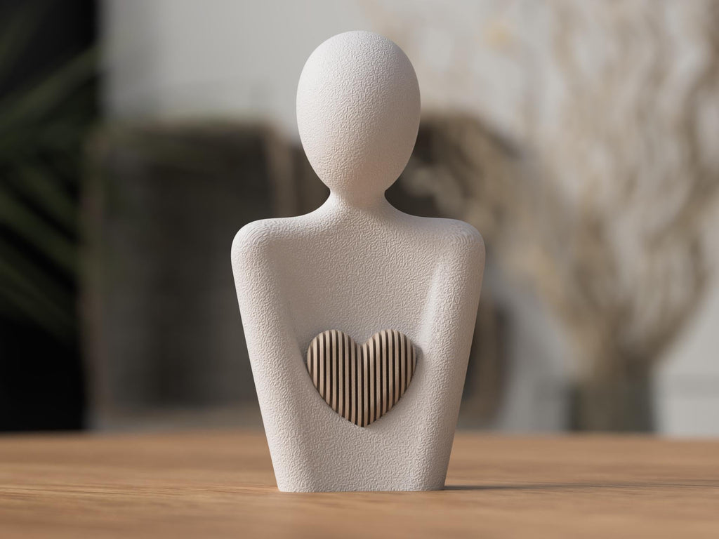 Modern Mother's Day Statue | Minimalist Heart Sculpture | Home Decor | Gift for Mum