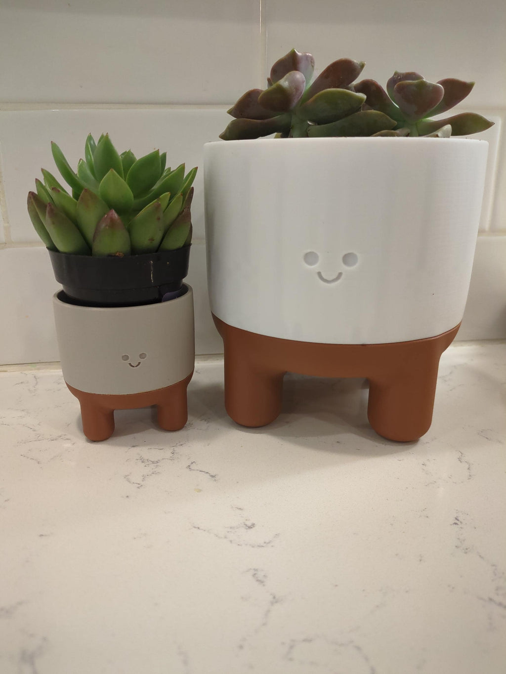 Melo Smiley Face Plant Pot with Legs | Two-Part Mix & Match Design