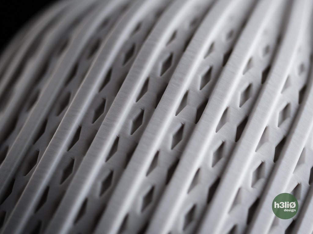 Porto Vase, Ribbed Geometric Architectural Decor, 3D Printed Matte Flower Vase