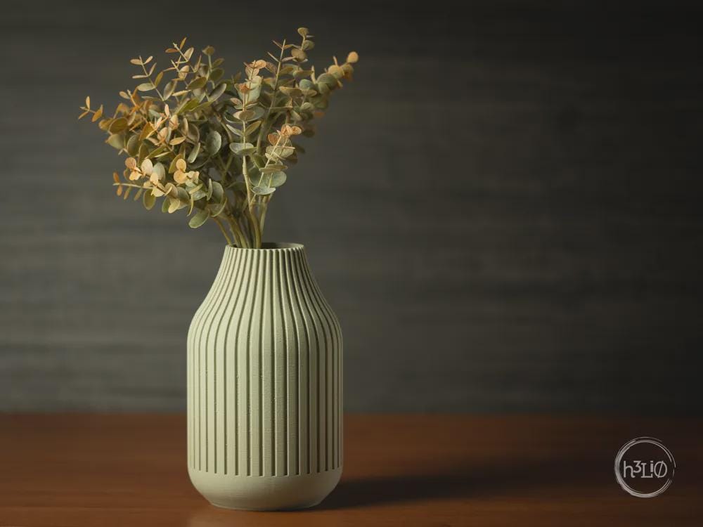 Strata Ribbed Vase | Matte Decorative Flower Decor