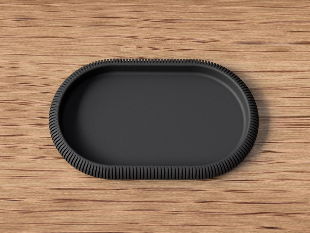 Decorative Tray - Minimalist Ribbed Oval Catchall - Scandinavian Home Decor